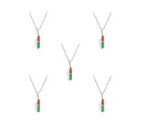 Timcryxient Lot de 5 colliers avec pendentif carte de Madagascar - En acier - Carte de Madagascar - Argenté