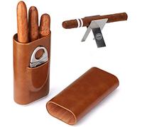 Time C club 3 Paquets 3 compte Boîtes à cigares humidor en cèdre avec coupe pliable cigare en acier inoxydable en argent (couleur)