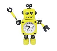 Time-Clock Store Matin robotique Réveille en métal Inoxydable - Réveil analogique avec lumières Clignotantes et Bras pivotant