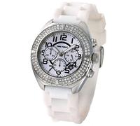 Time Force - TF3033L02 - Montre femme - Quartz Analogique - Cadran Argent - Bracelet en Silicone Blanc