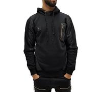 Time Is Money Sweats à capuche Urban Designer pour homme - Styles assortis - Fermeture éclair et vestes overhead en coton mélangé - Noir et gris, 1558a Noir, M