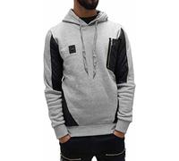 Time Is Money Sweats à capuche Urban Designer pour homme - Styles assortis - Fermeture éclair et vestes overhead en coton mélangé - Noir et gris, Gris 1558a, L