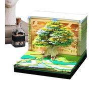 Time Piece Calendar, 3D Sculpture Calendar 2026, Tree House River Design Tear-Away Desk Notepad For Office Home School Teacher Workout Travel Holiday Planning, 3.35x3.35x2.64 In