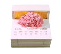 Time Piece Calendar, 3D Sculpture Calendar, Artistic Desk Planner, 3.35X3.35X2.68 inches Tear Away Notepad with Carved Flower Tree, Ideal for Home, School, Offices, Workout and Teacher Gift