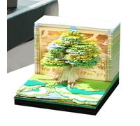 Time Piece Calendar, 3D Sculpture Desk Calendar 2026, Tree House River Design, Tear-Away Notepad for Home, School, Office, Workout, Commute, Holiday, and Teacher Use, 3.35x3.35x2.64 inches