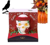 Time Piece Calendrier 2026-3D Papier Sculpté Bloc-notes amovible Halloween Crâne Calendrier | Accessoires pour planification des jours fériés, événements, souvenirs et rendez-vous marqués