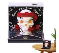 Time Piece Calendrier 2026-3D Papier Sculpté Bloc-notes amovible Halloween Tête de mort Calendrier Accessoires pour planification des fêtes marquées, événements, souvenirs et rendez-vous