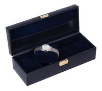 Time Resistance - Boîte à montres en cuir - Boîte de collection de montres pour hommes et femmes - Organisateur de boîte à montres de luxe à 4 fentes pour hommes et femmes (Bleu)
