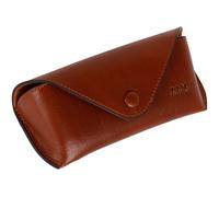 Time Resistance Étui à Lunettes en Cuir - Boîtier Rigide en Cuir pour Lunettes - Étui à Lunettes de Soleil Fait Main en Italie (Cognac Brun)