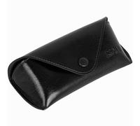 Time Resistance Étui à Lunettes en Cuir - Boîtier Rigide en Cuir pour Lunettes - Étui à Lunettes de Soleil Fait Main en Italie (Noir)