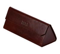 Time Resistance Étui à Lunettes en Cuir - Étui Rigide en Cuir pour Lunettes - Étui à Lunettes de Soleil avec Fermeture Magnétique - Fait Main en Italie (Marron)