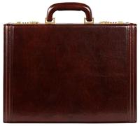 Time Resistance Mallette en Cuir Porte-Documents en Cuir Italien Pleine Fleur - Sac Ordinateur Portable Jusqu'à 15" - Étui Rigide Avec Serrure
