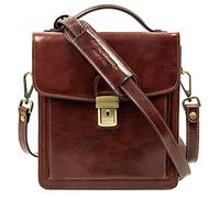 Time Resistance - Petite mallette en cuir pour homme - Sac Bandoulière (marron)