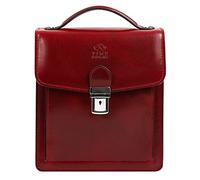 Time Resistance - Petite mallette en cuir pour homme - Sac Bandoulière (rouge)