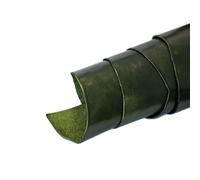 Time Resistance, Plein Grain, Tannage végétal, Epaisseur 1.2-1.6mm (3-4oz), Feuille de Cuir de Vachette pré-découpée pour l'artisanat du Cuir (12 x 24 in, Vert)