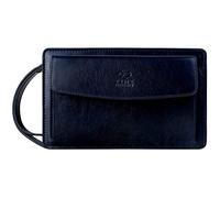 Time Resistance Pochette en cuir pour homme - Sac de poignet fait à la main en Italie Bleu
