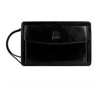 Time Resistance Pochette en cuir pour homme - Sac de poignet fait à la main en Italie Noir