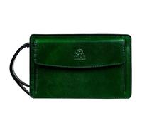 Time Resistance Pochette en cuir pour homme - Sac de poignet fait à la main en Italie Vert