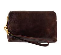 Time Resistance Pochette en cuir pour homme - Sac de rangement pour homme - Sac de poignet - Mallette faite à la main en Italie - Boîte cadeau incluse (Marron)