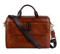 Time Resistance Porte-documents en Cuir - Sac en Cuir Italien Fait main pour Ordinateur Portable - Sac pour Homme et Femme (Marron Cognac)