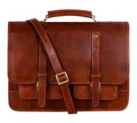Time Resistance Porte-documents en Cuir - Sac pour Ordinateur Portable en Cuir Italien Fait Main - Porte-documents avec Fonction Sac à Dos