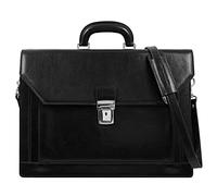 Time Resistance Porte-Documents pour Homme - Fabriqué en Cuir 100% - Fait Main en Italie - Sac de Travail - Sac d'Affaires - Sac Bandoulière Noir