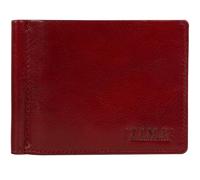 Time Resistance Portefeuille Bifold en Cuir - Portefeuille en Cuir Pleine Fleur Fabriqué à la Main en Italie - Portefeuille Fin avec Pince à Billets (Rouge)