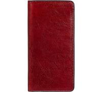 Time Resistance Portefeuille en Cuir - Portefeuille en Cuir Pleine Fleur - Poche Poitrine - pour Cartes - Luxueux Fin Fabriqué en Italie (Rouge)