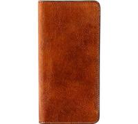 Time Resistance Portefeuille en Cuir - Portefeuille en Cuir Pleine Fleur - Poche Poitrine - pour Cartes - Luxueux Portefeuille Fin Fabriqué en Italie (Marron Cognac)