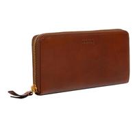 Time Resistance Portefeuille Minimaliste en Cuir - Portefeuille Continental en Cuir Pleine Fleur Fabriqué à la Main en Italie - Porte-Cartes et Espèces Fin (Cognac Brun)