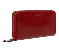 Time Resistance Portefeuille Minimaliste en Cuir - Portefeuille Continental en Cuir Pleine Fleur Fabriqué à la Main en Italie - Porte-Cartes et Espèces Fin (Rouge)