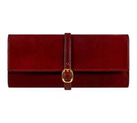 Time Resistance Rouleau de bijoux en cuir - Étui à bijoux de voyage en cuir pleine fleur - Organisateur de bijoux fabriqué en Italie (Rouge)