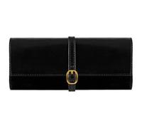 Time Resistance Rouleau de bijoux en cuir - Étui à bijoux de voyage en cuir pleine fleur - Organisateur de bijoux fabriqué en Italie (Noir)