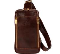 Time Resistance Sac à bandoulière en cuir - Sac à bandoulière pour homme et femme - Fait à la main, marron