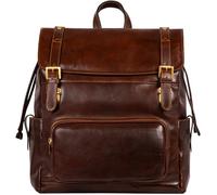 Time Resistance Sac à Dos en Cuir Italien Sac de voyage look Vintage et Rétro Marron