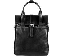 Time Resistance Sac à Dos en Cuir Sac à Dos Business et Décontracté - Véritable Cuir Italien Fait Main (Noir)