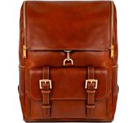 Time Resistance Sac à Dos - en Cuir Vintage pour Voyage - et Ordinateur Portable Jusqu'à 15 (Cognac Brun)