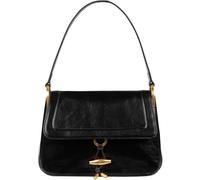 Time Resistance Sac à Épaule en Cuir - Sac à Main en Cuir Pleine Fleur avec Fermeture à Bascule - Sac Élégant pour Femme (Noir)