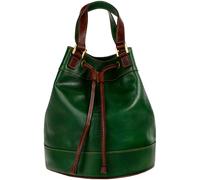 Time Resistance Sac à Main en Cuir pour Femme - Cuir Pleine Fleur Fait Main - Sac Italien - Sac à Épaule pour Femme - Sac à Main pour le Travail et le Quotidien (Vert)
