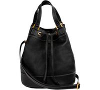 Time Resistance Sac à Main en Cuir pour Femme - Sac Seau en Cuir Pleine Fleur Fait Main - Sac Cabas en Cuir Italien - Sac à Épaule pour Femme - Sac à Main pour le Travail et le Quotidien (Noir)