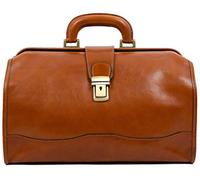 Time Resistance Sac de Médecin en Cuir - Style Vintage - Mallette pour Hommes et Femmes (Marron Cognac)