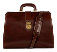 Time Resistance Sacoche de Médecin en Cuir - Mallette Médicale Artisanale Italienne - Sac à Main Style Vintage (Brun)