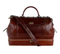 Time Resistance Sacoche de médecin en cuir - Sac vintage marron - Mallette élégante Marron