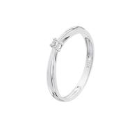 Time RoaD Bague Femme avec Diamant Or Blanc 9K de 375 ml - Design Ergonomique et Ajustement Parfait DIA00039/18 - Idéale pour Fiançailles - Demande - Alliance - Promesse - Bagues Femme