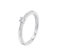Time RoaD Bague Femme avec Diamant Or Blanc 9K de 375 ml - Design Ergonomique et Ajustement Parfait DIA00031/12 - Idéale pour Fiançailles - Demande - Alliance - Promesse - Bagues Femme