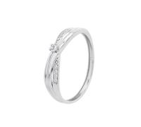 Time RoaD Bague Femme avec Diamants Or Blanc 9K de 375 ml - Design Ergonomique et Ajustement Parfait DIA00033/12 - Idéale pour Fiançailles - Demande - Alliance - Promesse - Bagues Femme