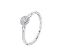 Time RoaD Bague Femme Design Floral avec Double Halo de Diamants Or Blanc 9K de 375 ml - Design Ergonomique et Ajustement Parfait DIA00025/12 - Idéale pour Fiançailles, Demande, Alliance, Promesse