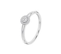 Time RoaD Bague Femme Double Halo de Diamants Or Blanc 9K de 375 ml - Design Ergonomique et Ajustement Parfait DIA00024/16 - Idéale pour Fiançailles - Demande - Alliance - Promesse - Bagues Femme