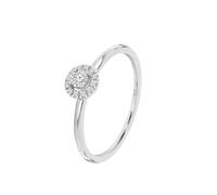 Time RoaD Bague Femme Halo de Diamants Or Blanc 9K de 375 ml - Design Ergonomique et Ajustement Parfait DIA00018/18 - Idéale pour Fiançailles - Demande - Alliance - Promesse - Bagues Femme