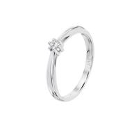 Time RoaD Bague Femme Solitaire avec Cluster de Diamants Or Blanc 9K de 375 ml - Design Ergonomique et Ajustement Parfait DIA00037/18 - Fiançailles, Demande, Alliance, Promesse - Bagues Femme